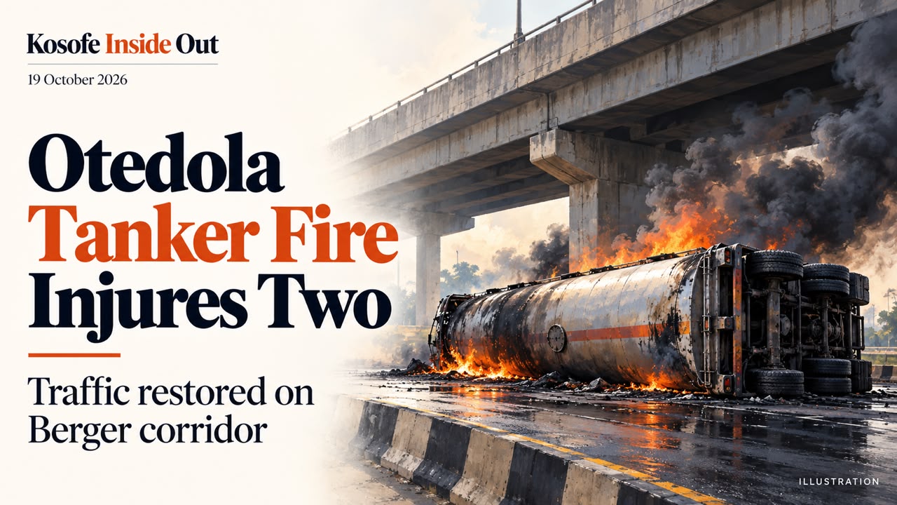 Otedola Tanker Fire Injures Two, Disrupts Berger Route for Kosofe Commuters